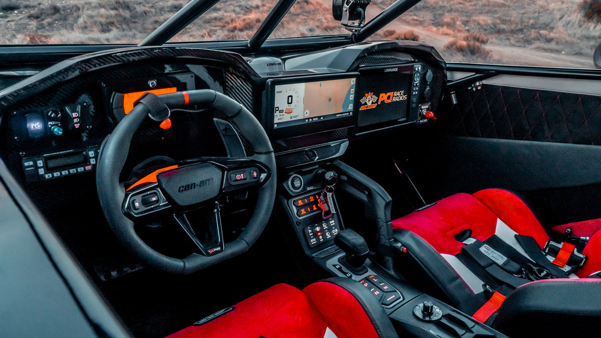 Full Carbon Dash With 10" Lawrance GPS USB-C Chargers and  OEM Displays Integated